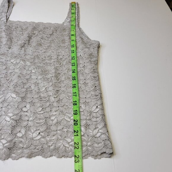 Grey Lace Tank Top Lace Camisole Wide Straps Lace Top  Size M Size XL - Picture 12 of 12